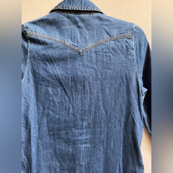 Lee vintage modern snap button jean midi dress with pockets Sz xs - Picture 7 of 13
